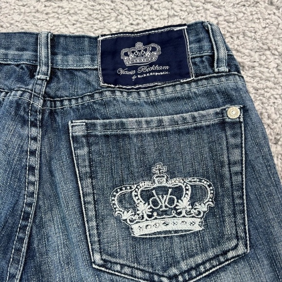 Rock & Republic Jeans Womens 29 Victoria Beckham Iconic Crown Cuffed Denim Class - Picture 5 of 5
